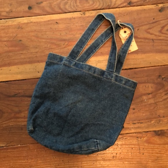 Hand made punch needle denim tote - Picture 3 of 6